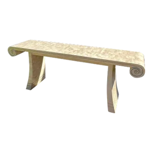 Late 20th Century Maitland Smith Tessellated Stone & Brass Inlay Console Table