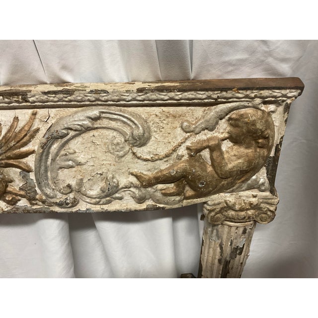 A Victorian Cast Iron Fireplace Surround With Cherubs in Relief. For Sale - Image 11 of 12
