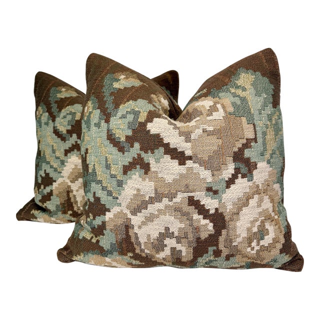 Floral Tapestry 22” Pillows-a Pair For Sale