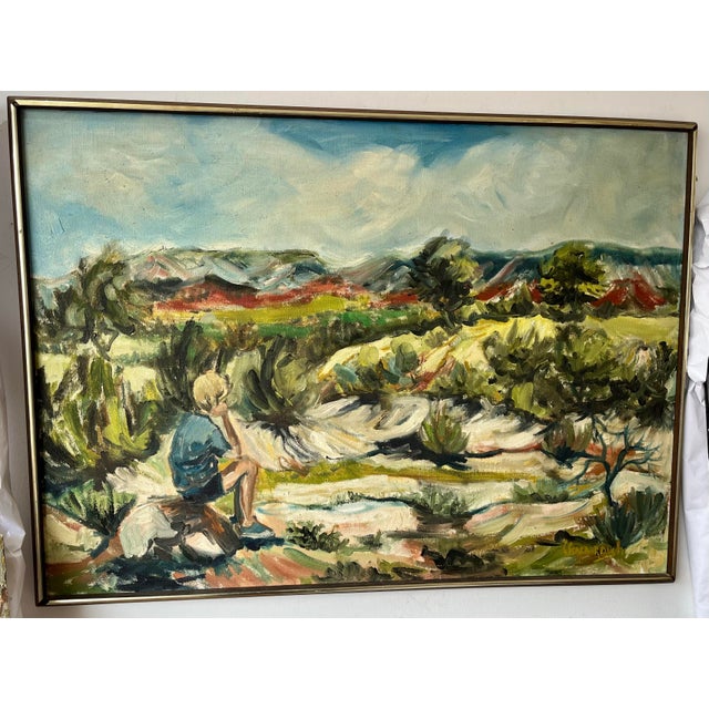 Expressionism 1990s Scarborough Acrylic on Canvas Painting of a Boy in the Country For Sale - Image 3 of 11