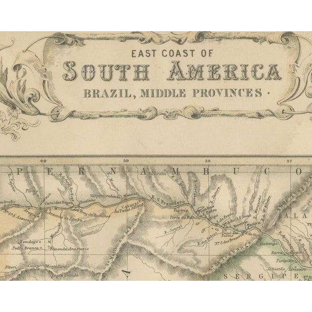 Antique Map of the Brazilian Coast with Rio De Janeiro Province, 1860 For Sale - Image 4 of 8