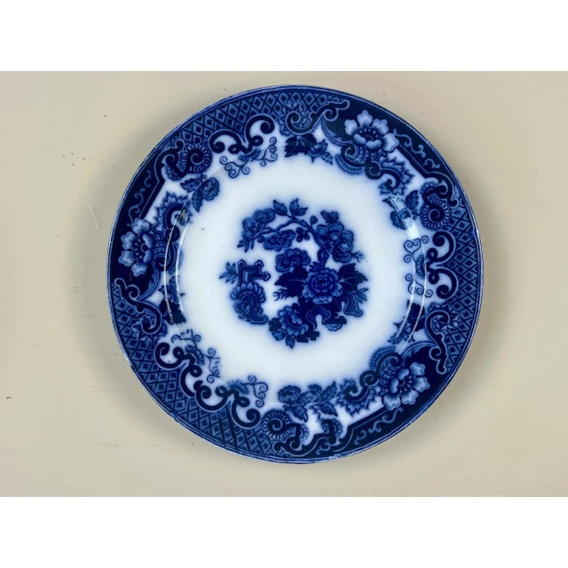 Antique Italian Transferware s.c. Richard Flow Blue Plates - Set of 5 For Sale - Image 9 of 16