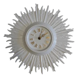 Vintage German Sunburst Wall Clock from Hutschenreuther, 1970s
