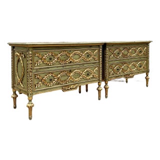 Vintage Regency Gilt Tipped Commodes - a Pair For Sale