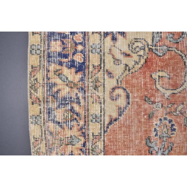 Beige Handmade Oushak Rug For Sale - Image 8 of 11