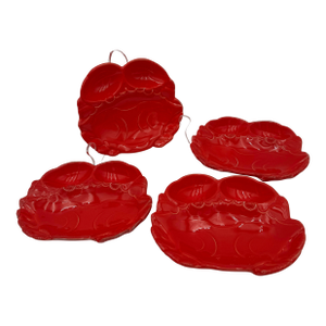1950s Mid Century Modern Crab Plates "Japan" Ceramic Dish Candy Nut Dip - Set of 4