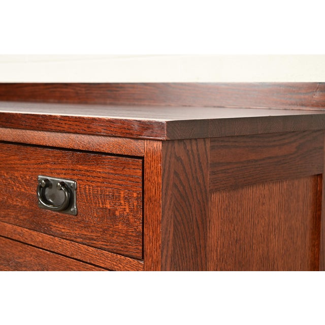 Stickley Style Mission Oak Arts & Crafts Twelve-Drawer Dresser or Chest of Drawers For Sale - Image 11 of 15