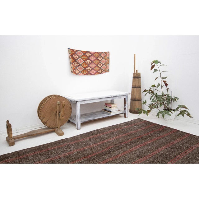 Red & Brown Vintage Kilim Rug For Sale In Los Angeles - Image 6 of 7