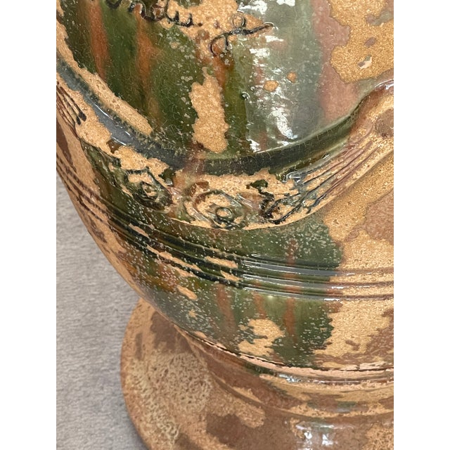 Antique French Glazed Terracotta Anduze Planters, Signed For Sale - Image 4 of 18