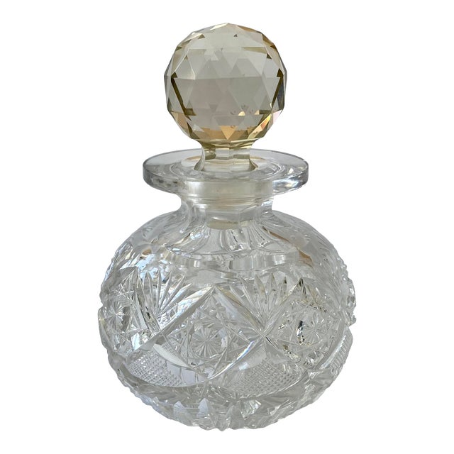 Stunning vintage cut glass globe cologne bottle from the American Brilliant Period, which began around 1850 and lasted...