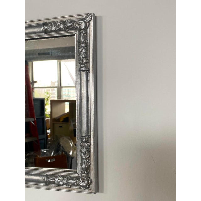 Antique 3 Panel Silver Leaf Paint Horizontal Wall Mirror Chairish