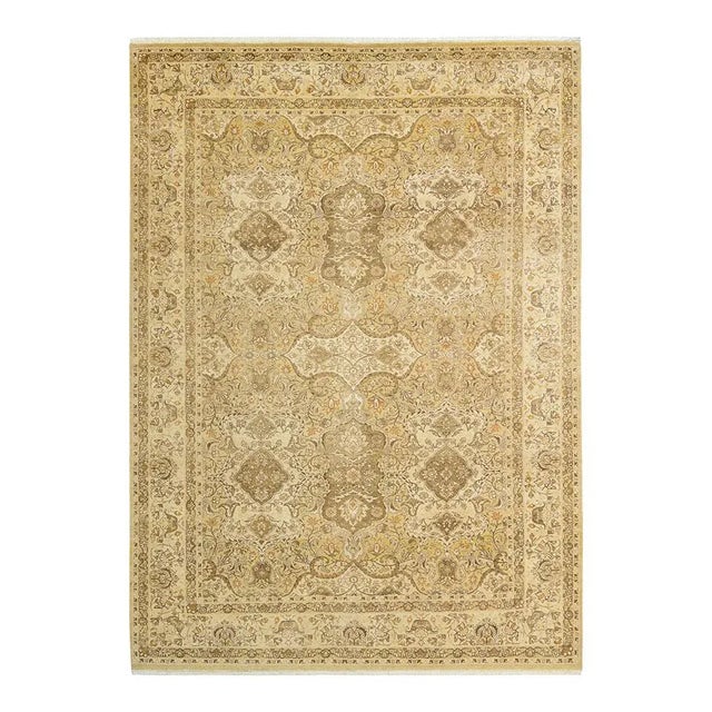 Mogul Collection Hand-Knotted Area Rug - Green 6' 3" x 8' 10" For Sale - Image 4 of 4