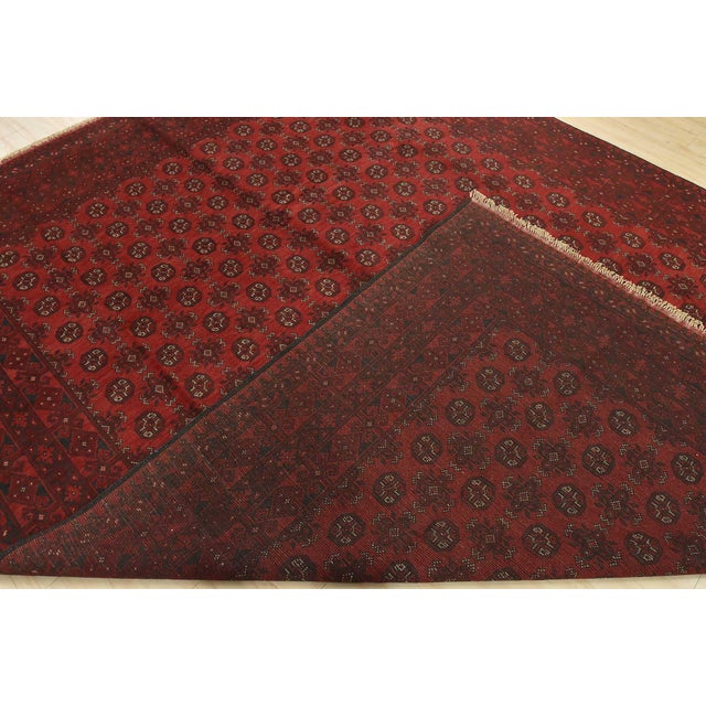 Turkmen Rug 9’9” X 12’7” Red Wool Vintage Tribal Hand-Knotted Oriental Carpet For Sale - Image 13 of 14