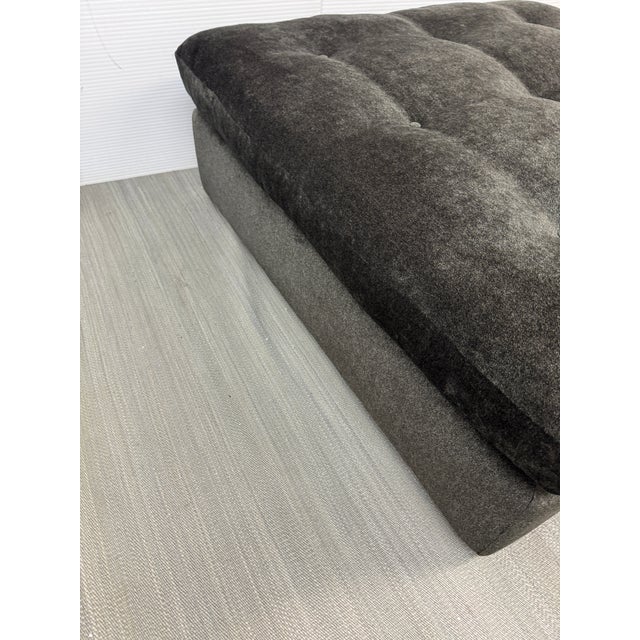 Textile Scheiber Design Group Tufted Ottoman, Charcoal For Sale - Image 7 of 16