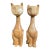 A Pair of Hand Carved Wooden Cats in Mid Century Modern Style For Sale