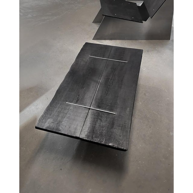 Contemporary Yakisugi Burnt Wood Coffee Table by Case Studios For Sale - Image 3 of 5