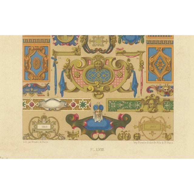 Renaissance Decorative Cartouches and Motifs, 1869, Paper For Sale - Image 3 of 10