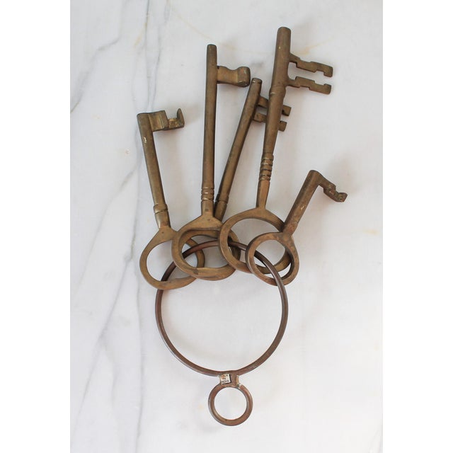 Mid 20th Century Vintage Brass Skeleton Keys For Sale - Image 5 of 6