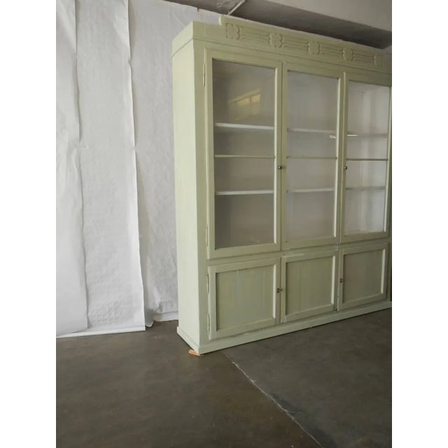 Green Vintage Fir Display Cabinet, 1950s For Sale - Image 8 of 11