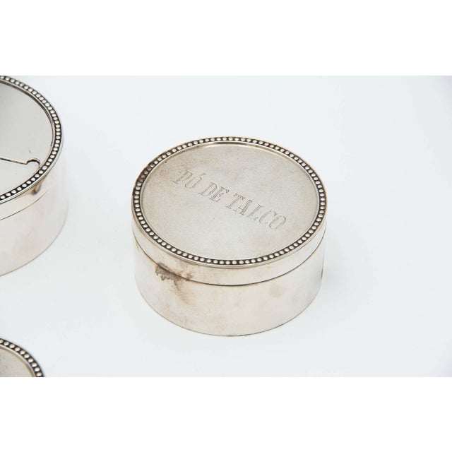 Plain Silver Toilet Set, Set of 7 For Sale - Image 6 of 8