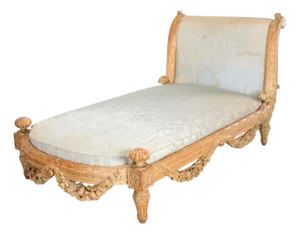 19th Century Carved Louis Philippe Lit De Repos or Daybed