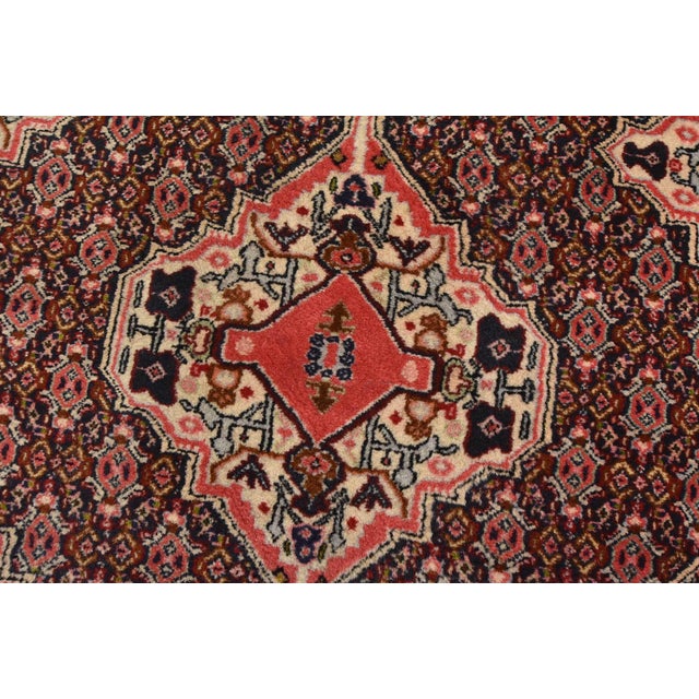 Senneh Runner 2’9” X 13’2” Blue Wool Vintage Tribal Hand-Knotted Oriental Rug For Sale - Image 4 of 14