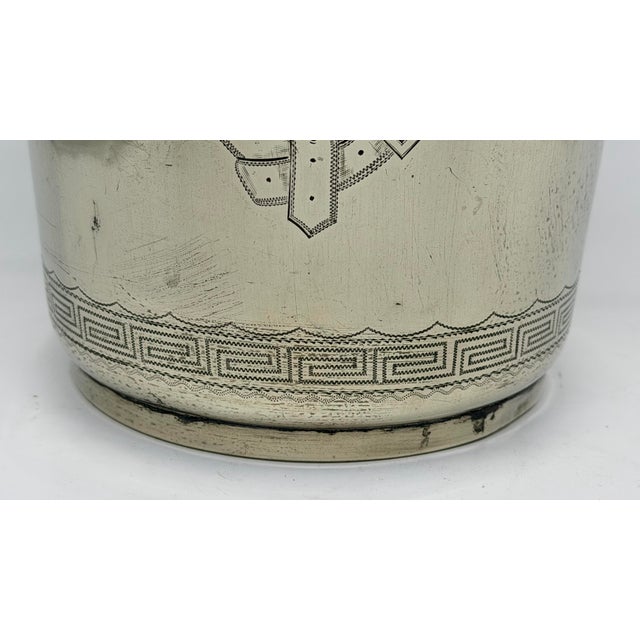 Metal 19th C Abraham Kemp Silver Plated Champagne Bucket Wine Cooler For Sale - Image 7 of 12