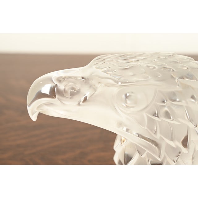 Glass Lalique "Eagle Head" Art Deco Crystal Paperweight For Sale - Image 7 of 12