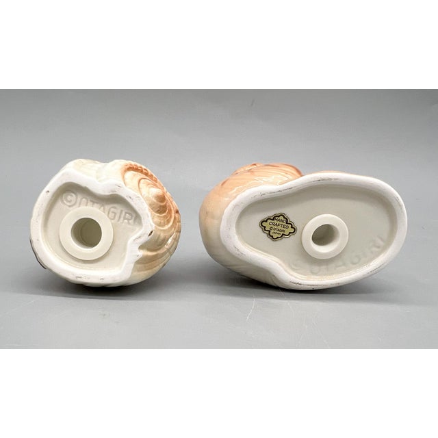 Otagiri Company Vintage Otagiri Japan Ceramic Seashell Salt & Pepper Shakers – Coastal Chic Shell Set - Nautical/ Palm Beach For Sale - Image 4 of 10