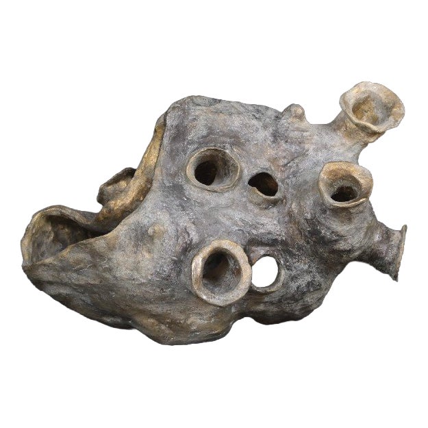 Hugo Verheyen, Hunger Sculpture, 1970s, Bronze-Patinated Terracotta For Sale