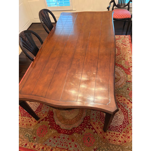 Attributed to Jonathan Charles Rub-Through Dining Table (Black) Country Farmhouse Collection For Sale - Image 10 of 11