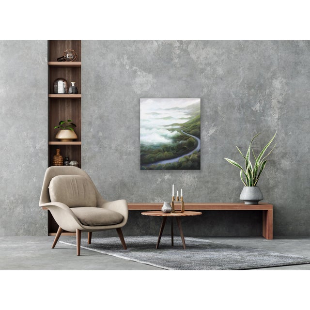 Green The Climb - Original Luminous Western Mountain Landscape Oil Painting by Phoebe Brunner For Sale - Image 8 of 9
