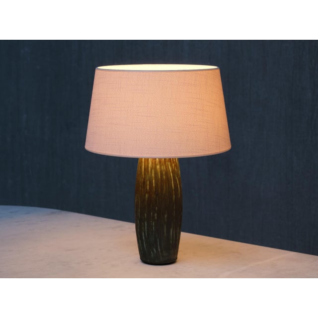 Forest Green Rubus Green Ceramic Table Lamp by Gunnar Nylund for Rörstrand, 1960s For Sale - Image 8 of 12