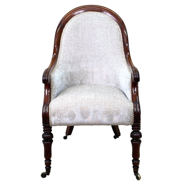Brown English Regency Mahogany Tub Library Armchair, 1835 For Sale - Image 8 of 11