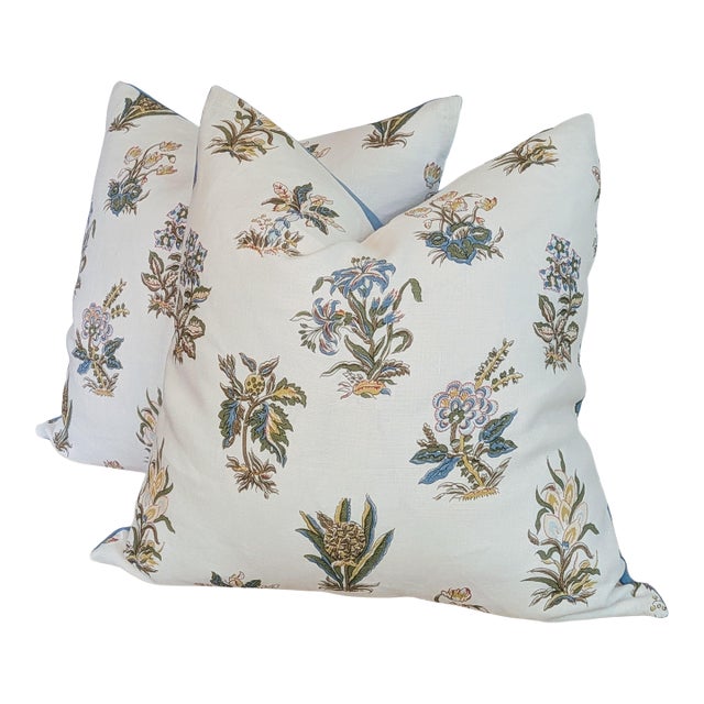 Elizabeth Eakins Attur Botanical Floral Pillows For Sale