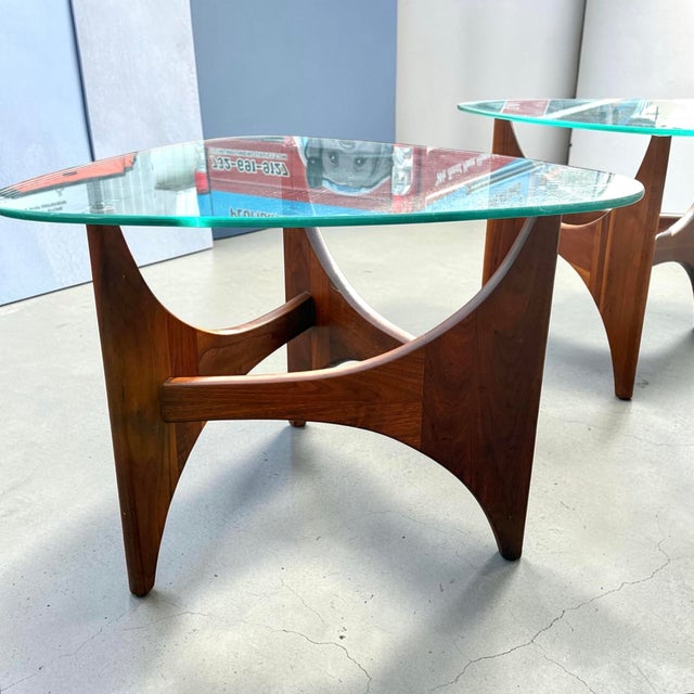 Pair of Oiled Walnut Side Tables Attributed to Adrian Pearsall MCM For Sale - Image 9 of 9