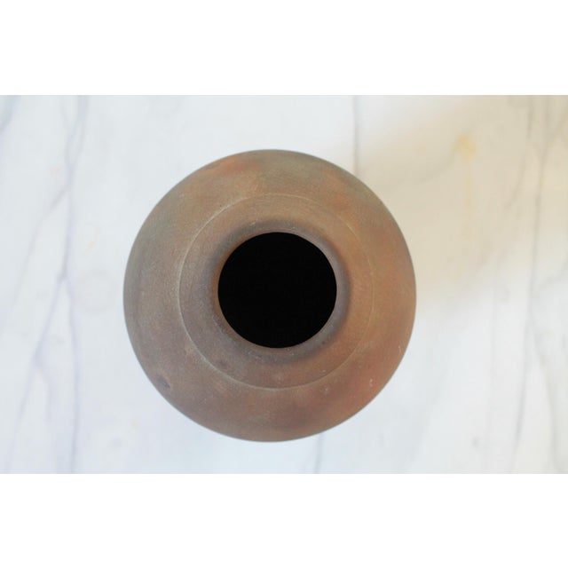 Ceramic Vintage Raku Pottery Vessel or Vase For Sale - Image 7 of 9