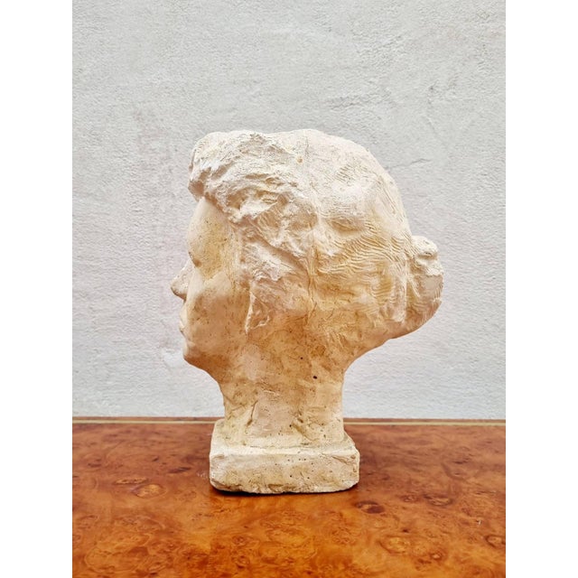 White Sculptured Plaster Female Modelled Head, Italy, 1950s For Sale - Image 8 of 13