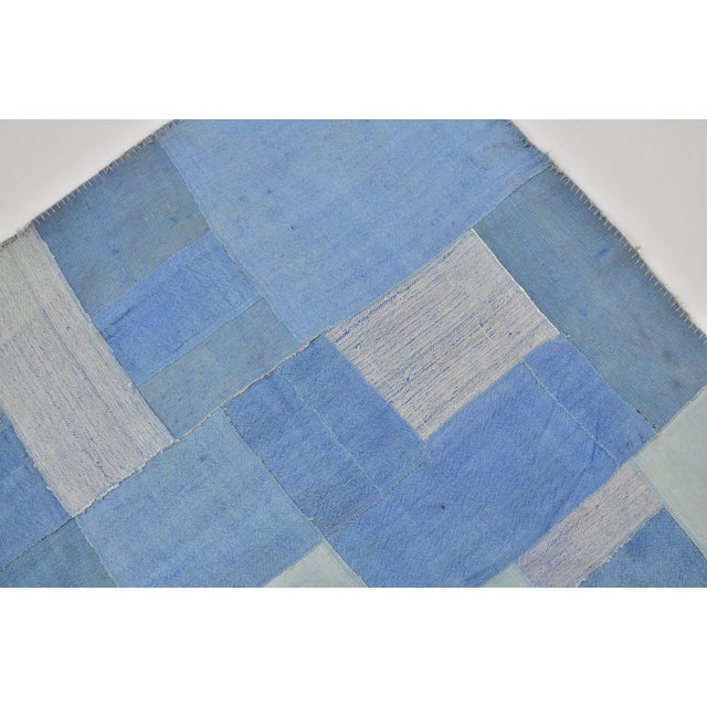 Blue Blue Vintage Turkish Kilim Rug For Sale - Image 8 of 10