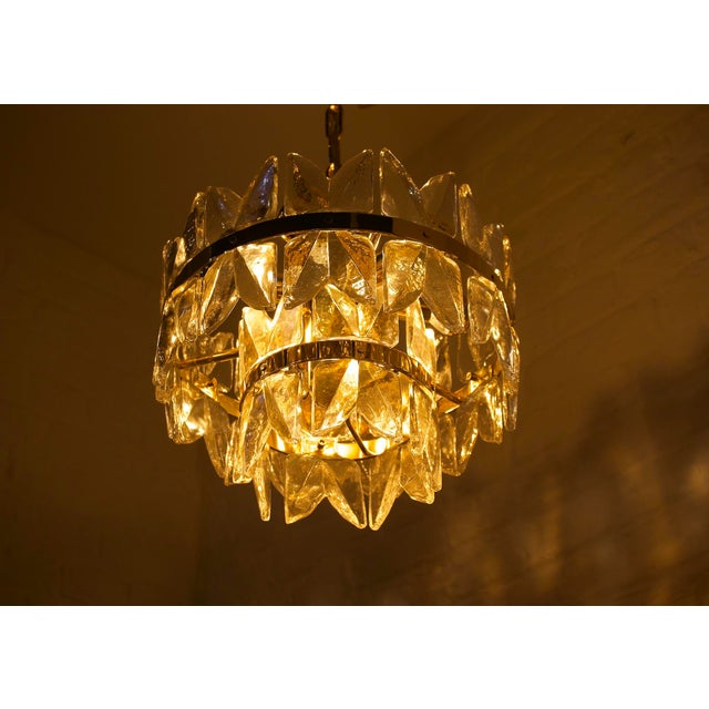 1970s Golden Brass and Crystal Corina Chandelier from Kalmar, 1970s For Sale - Image 5 of 14