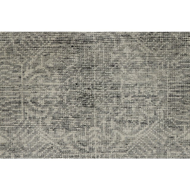 Not Yet Made - Made To Order Rug & Kilim’s Mamluk Style Rug with Geometric Floral Patterns in Gray and White - 5x8 For Sale - Image 5 of 6