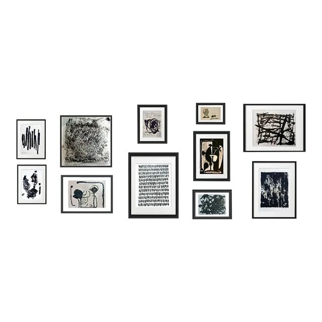 #Set of 11 - High-End Framed Black and White Gallery Wall Installation - Picasso Print, Photograph and One-Of-A-Kind Originals For Sale