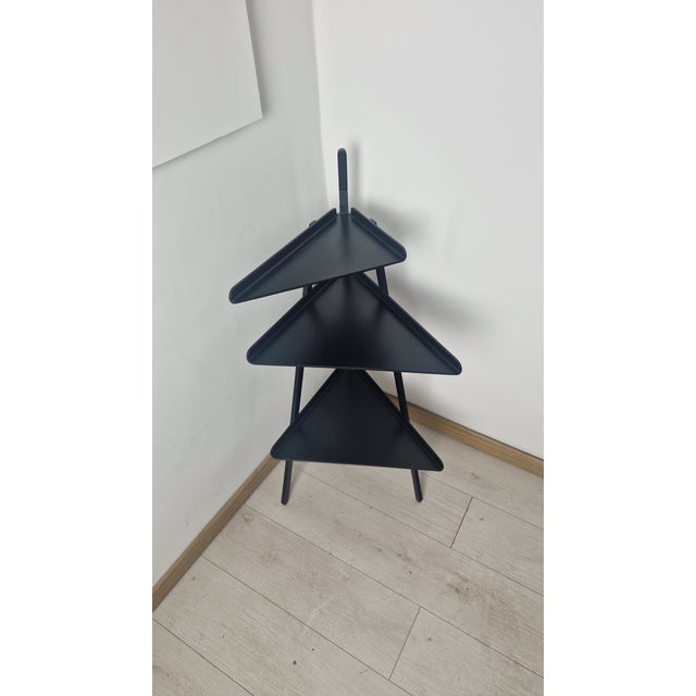Achille Castiglioni 1980s Design Corner Unit, Trio Model, Black Lacquered Wood, by Achille Castiglioni for Interflex For Sale - Image 4 of 11