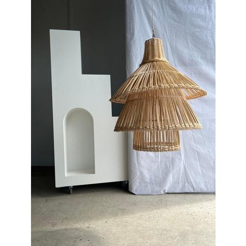 Rattan Pendant Light in the Shape of Asian Lantern For Sale - Image 16 of 18