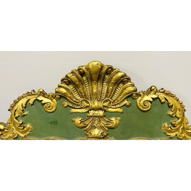 Antique Hollywood Regency Wall/Console Mirror, Parcel Gilt and Paint Decorated For Sale In New York - Image 6 of 9