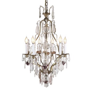 Restored Rococo Revival Fruit Crystal Chandelier For Sale