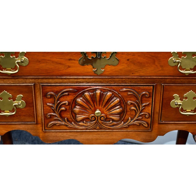 Brown Councill Craftsmen Mahogany Lowboy Vintage Chippendale Console Shell Carved For Sale - Image 8 of 17
