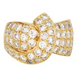 3.50ct Diamond Band 80s Vintage Ring Sz 7.75 18k Yellow Gold Fine Jewelry For Sale