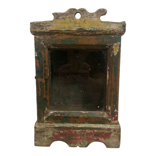 Antique French Wooden and Glass Display Case For Sale