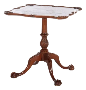 Antique Imperial Chippendale Carved Mahogany Side Table With Claw & Ball Feet
